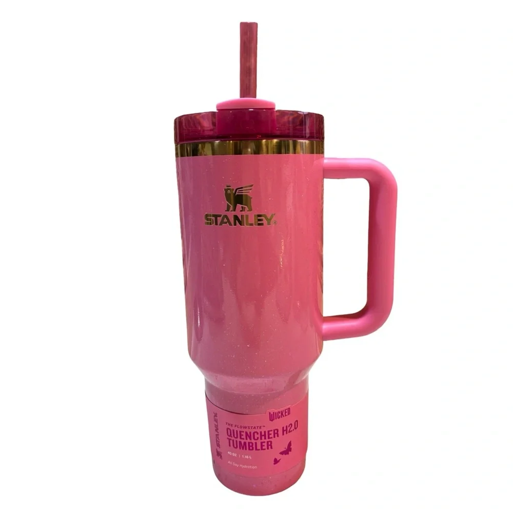 Stanley x Glinda Wicked 40 oz Quencher H2.0 Tumbler – Pink Glitter LTD - Picture 1 of 13